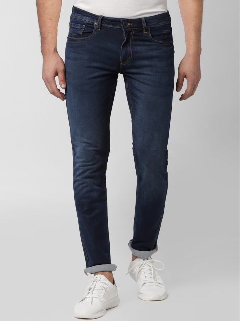 Peter England Casuals Men Navy Blue Skinny Fit Mid-Rise Clean Look Stretchable Jeans