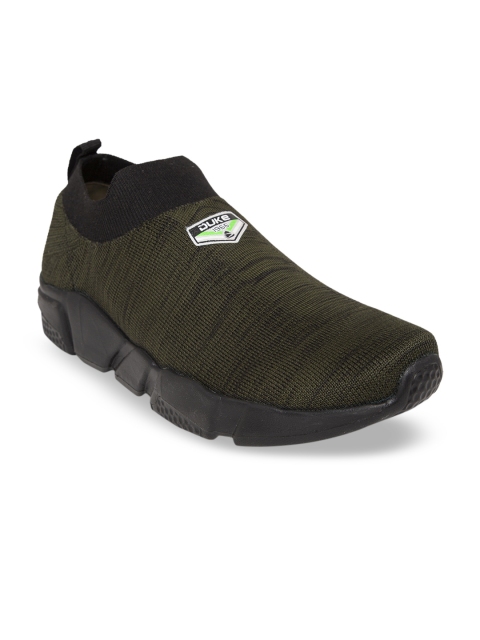 

Duke Men Olive Green Textile Walking Shoes