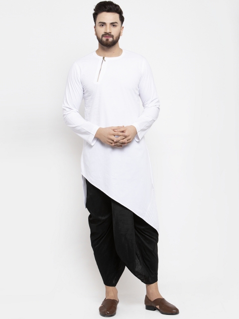 Zotw Men White Solid Straight Kurta