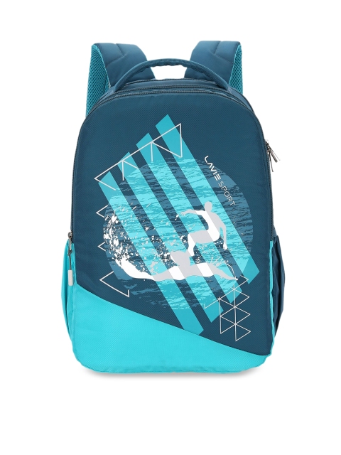 

Lavie Sport Unisex Teal Blue Colourblocked Backpack