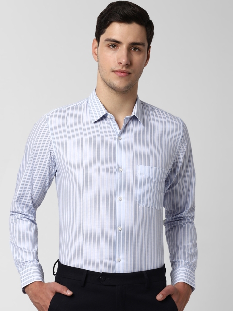 

Peter England Men Blue & White Slim Fit Striped Formal Shirt