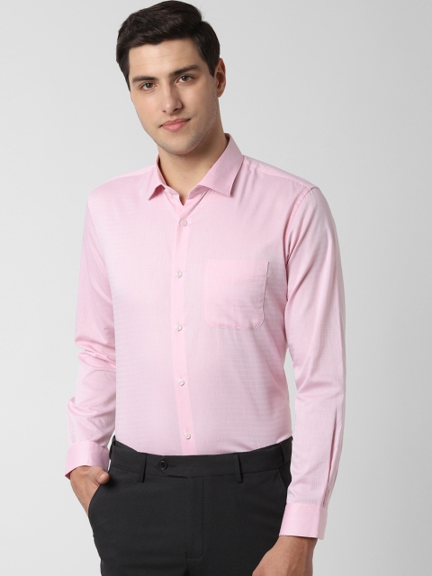 

Peter England Men Pink Regular Fit Self Design Formal Shirt