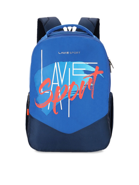 

Lavie Sport Unisex Blue & Red Typography Backpack