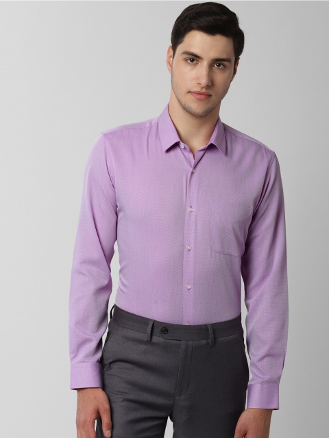 

Peter England Men Purple Slim Fit Self Design Formal Shirt