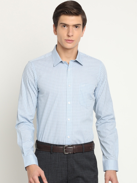 

Crocodile Men Blue & Black Slim Fit Checked Formal Shirt