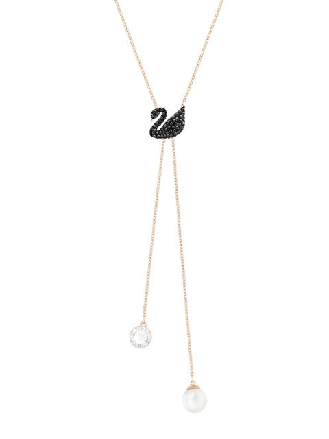

SWAROVSKI ICONIC SWAN NECKLACE DOUBLE Y JET ROS, Black