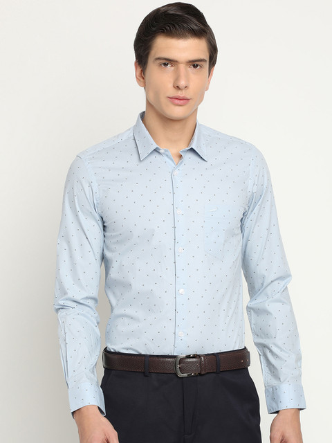 

Crocodile Men Blue Classic Slim Fit Printed Formal Shirt