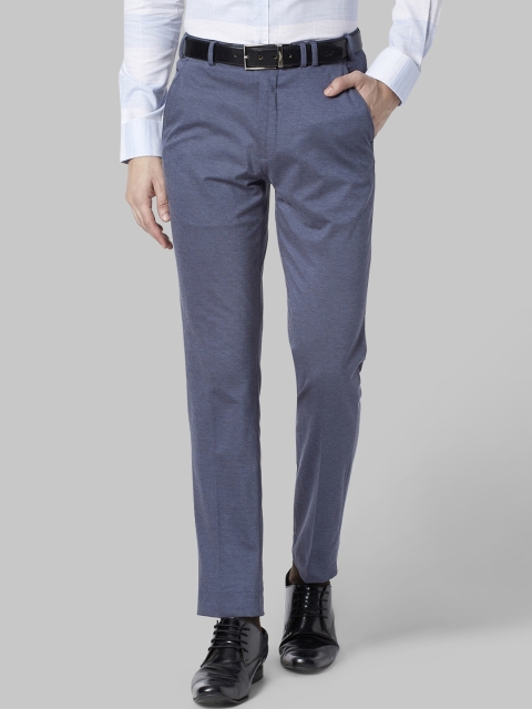 

Park Avenue Men Blue Regular Fit Solid Formal Trousers