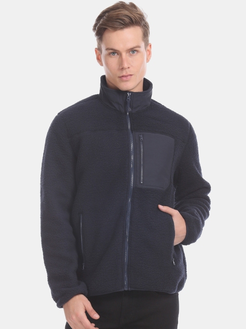 

GAP Men Navy Fleece Zip-Up Jacket, Navy blue