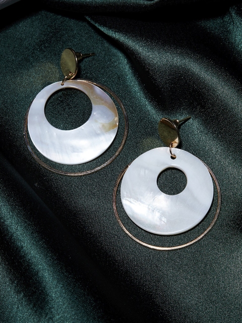 

ZeroKaata Gold-Plated Circular Handcrafted Drop Earrings