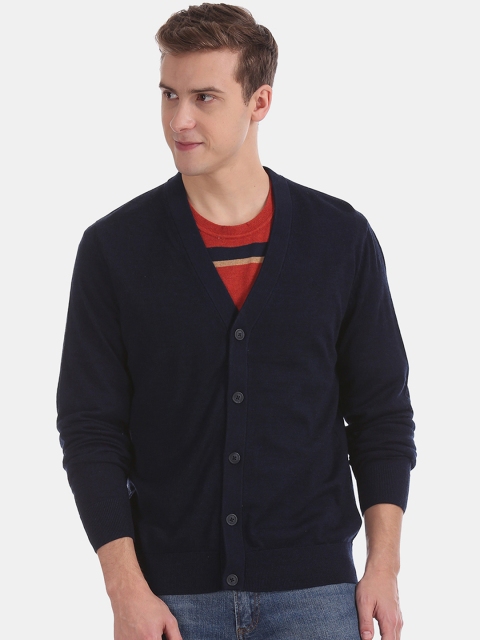 

GAP Men Navy Blue Solid Cardigan