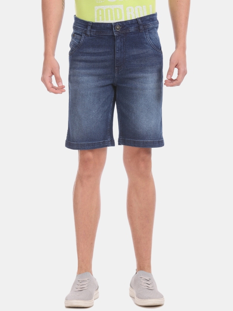 

Colt Men Blue Washed Regular Fit Denim Shorts