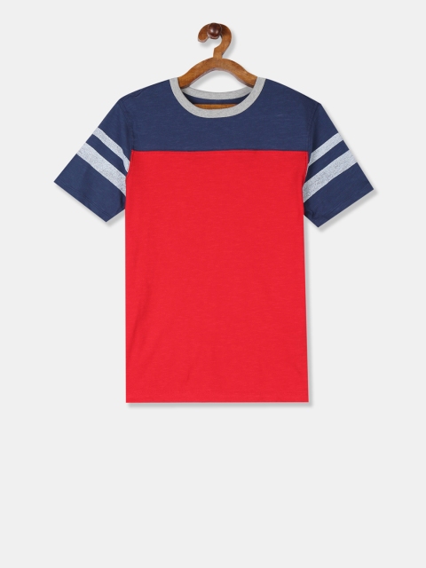 

GAP Boys Red & Navy Colourblocked Round Neck T-shirt