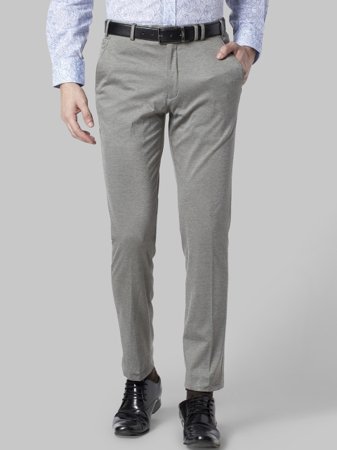

Park Avenue Men Grey Regular Fit Solid Formal Trousers