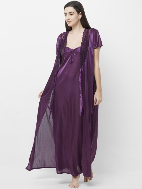 

FashionRack Purple Solid Nightdress