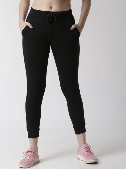 

De Moza Women Black Solid Slim-Fit Cropped Joggers