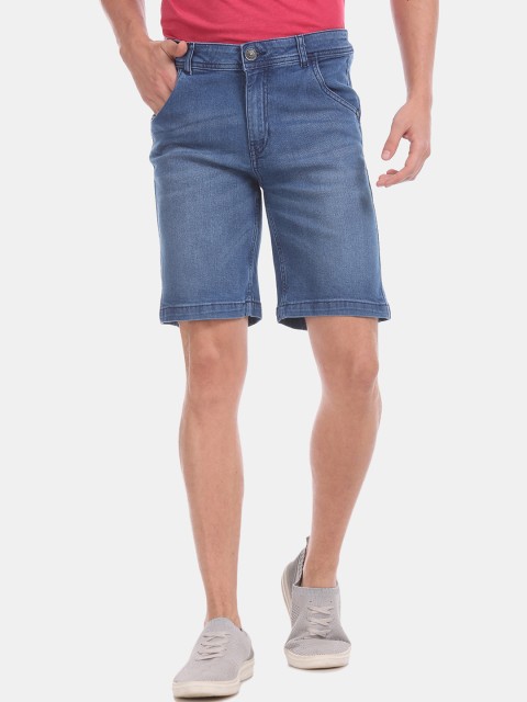 

Colt Men Blue Washed Regular Fit Denim Shorts