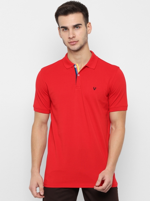 

Allen Solly Men Red Solid Polo Collar T-shirt