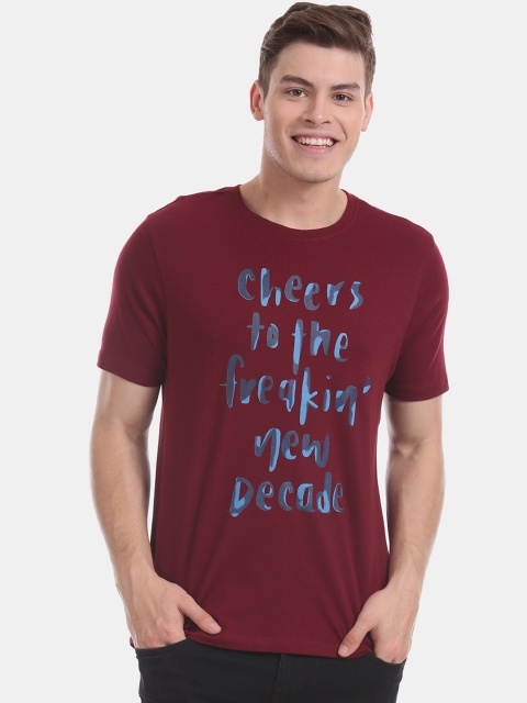Colt Men Red Printed Round Neck T-shirt