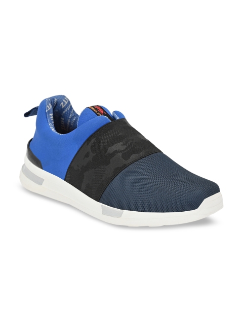 

Hitz Men Blue & Black Colourblocked & Camouflage Self-Design Walking Shoes