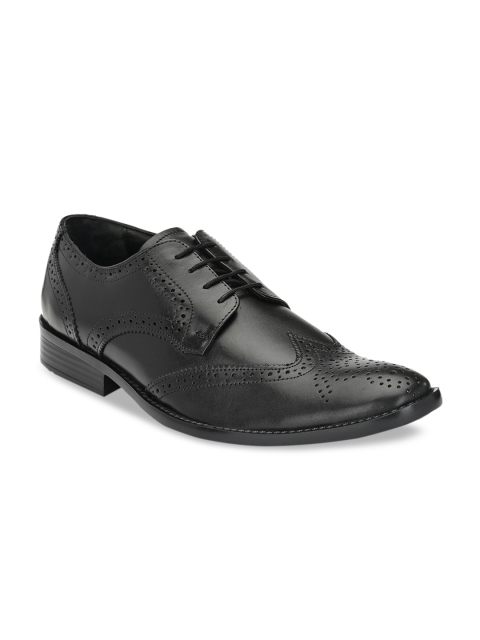 

Hitz Men Black Textured Leather Formal Brogues