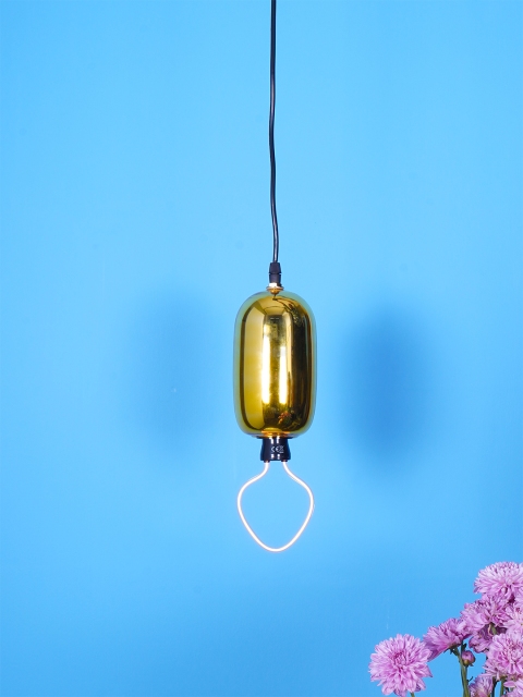 

Fos Lighting Gold-Toned Solid Capsule Pendent Lamp