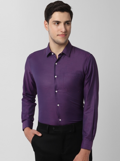 

Peter England Men Purple Slim Fit Self Design Formal Shirt