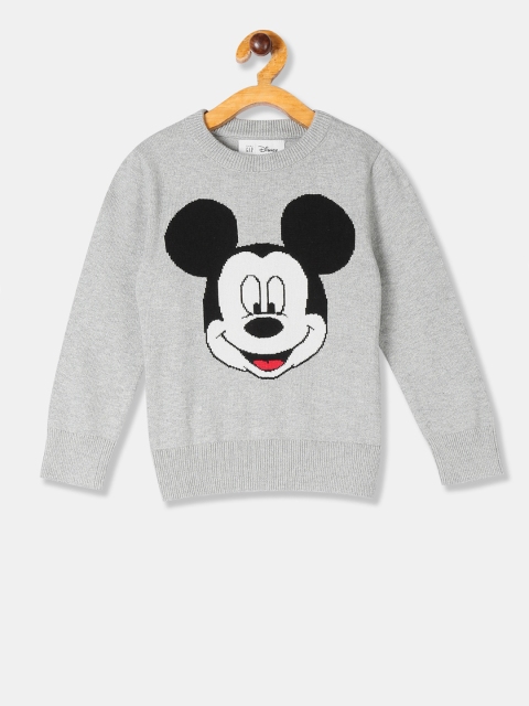 

GAP Boys Grey & Black Self Design Pullover Sweater
