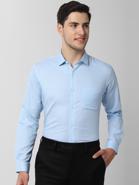 

Peter England Men Blue Regular Fit Striped Formal Shirt