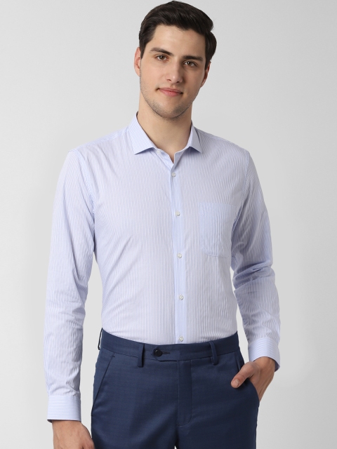 

Peter England Men Blue Regular Fit Striped Formal Shirt