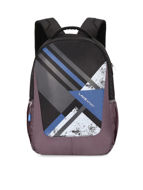 

Lavie Sport Unisex Black & Taupe Colourblocked Backpack