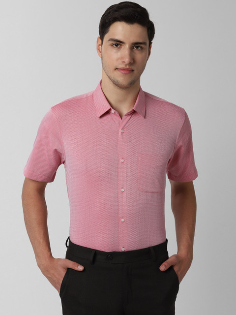 

Peter England Men Pink Regular Fit Self Design Formal Shirt