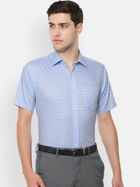 

Van Heusen Men Blue Regular Fit Checked Formal Shirt