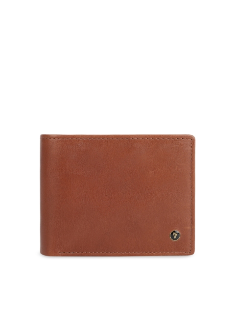 

Van Heusen Men Brown Textured Leather Two Fold Wallet