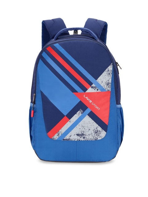 

Lavie Sport Unisex Blue & Red Geometric Backpack