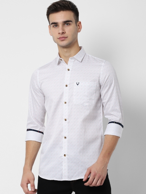 

Allen Solly Men White & Blue Slim Fit Printed Casual Shirt
