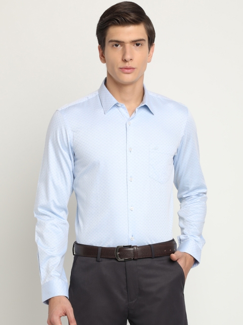 

Crocodile Men Blue Classic Slim Fit Self Design Formal Shirt