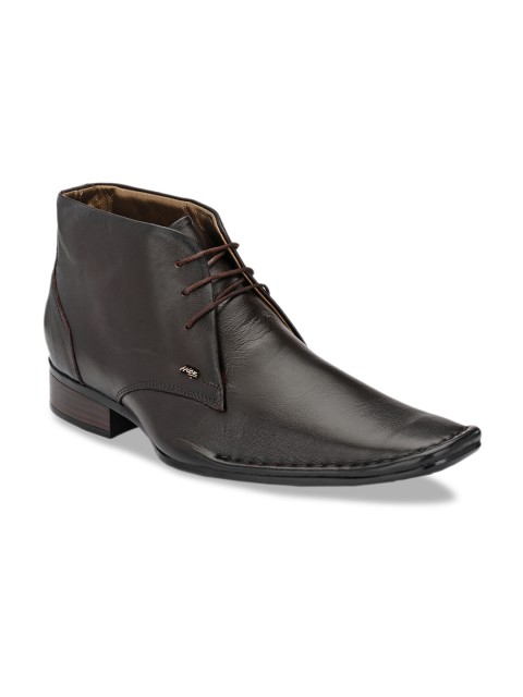 

Hitz Men Brown Solid Leather Formal Derbys