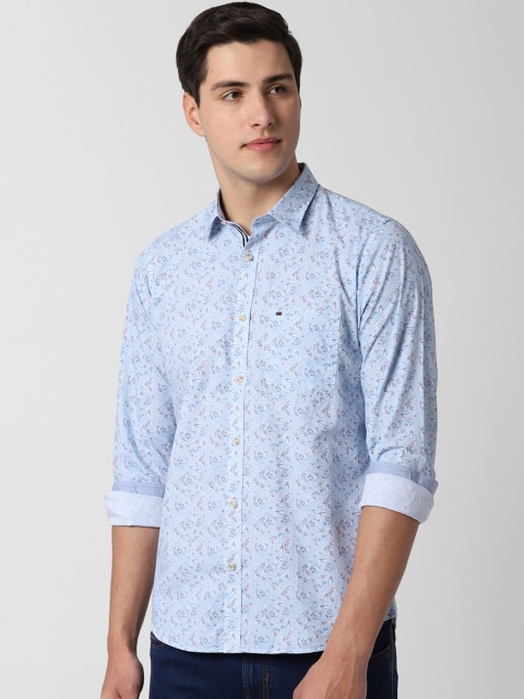 

Peter England Casuals Men Blue & Pink Slim Fit Printed Casual Shirt