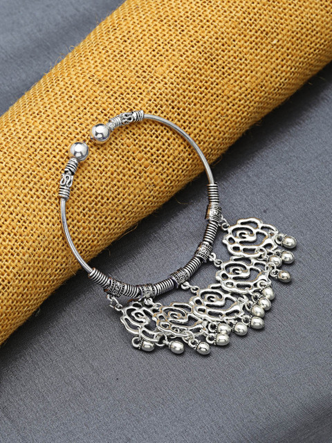 

ZeroKaata Silver-Plated Oxidised Charm Bracelet