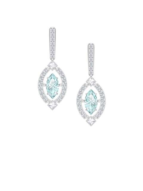 

SWAROVSKI Blue Rhodium-Plated Sparkling Dance Pierced Earrings