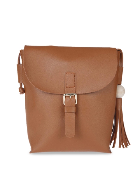 

FUR JADEN Tan Brown Solid Sling Bag