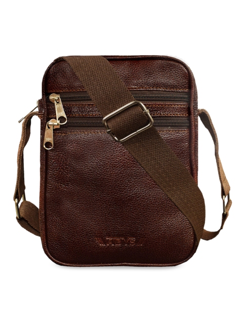 

ABYS Unisex Coffee Brown Solid Leather Messenger Bag