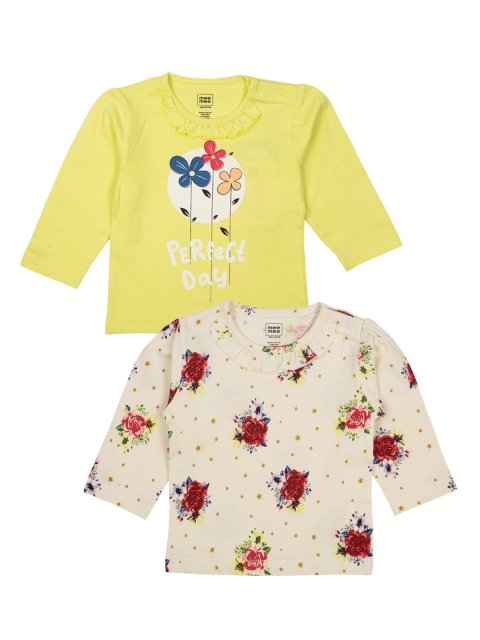 

MeeMee Girls Yellow Set of 2 Pure Cotton Tops