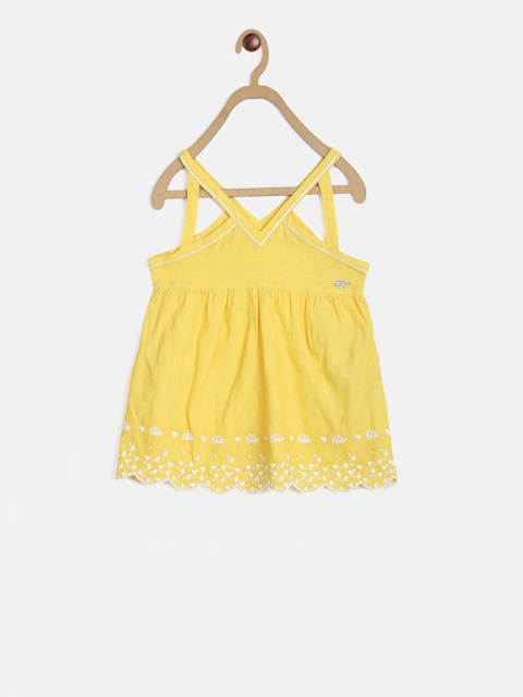 

ELLE Girls Yellow Printed A-Line Top