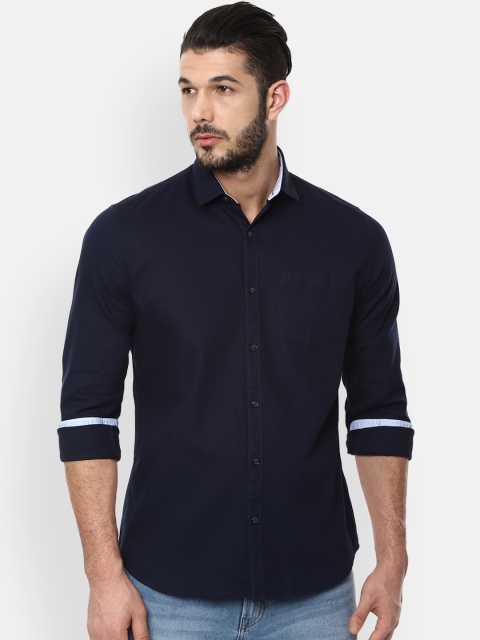 

Van Heusen Sport Men Navy Blue Slim Fit Solid Casual Shirt