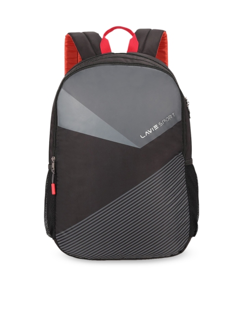 

Lavie Sport Unisex Black & Grey Colourblocked Backpack