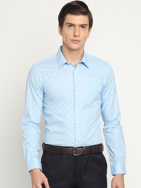 

Crocodile Men Blue Classic Slim Fit Printed Formal Shirt