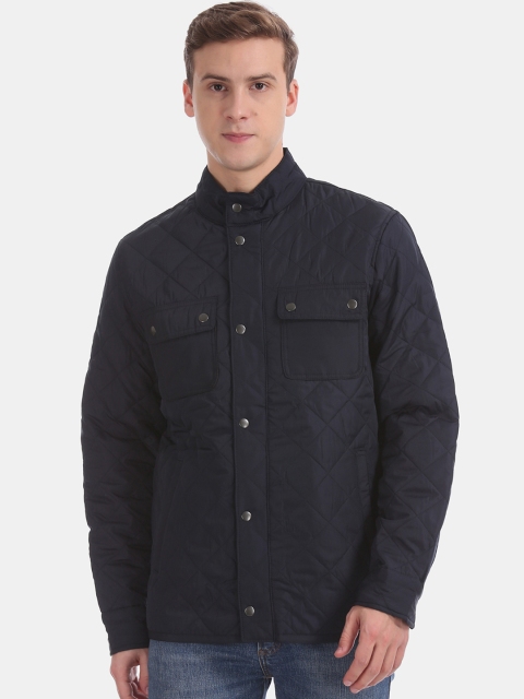 

GAP Men Navy Blue Solid Quilted Jacket