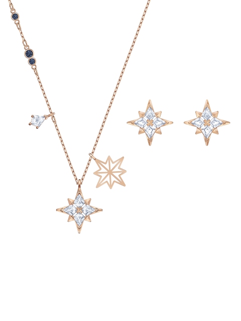 

SWAROVSKI Rose Gold-Plated & White Crystal Studded Star Shaped Jewellery Set